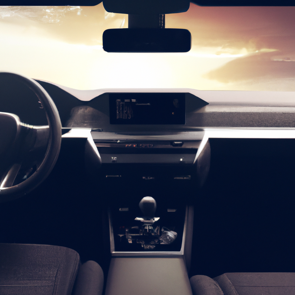 Interior dashboard with minimalist displays and steering